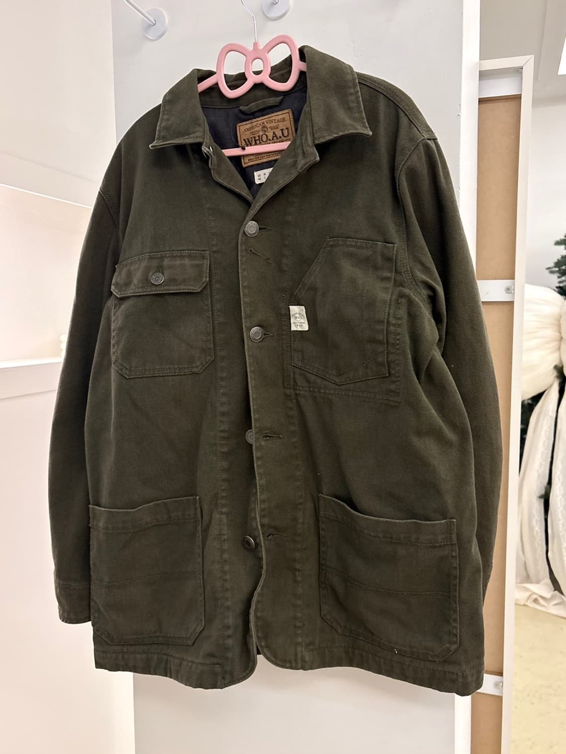 후아유 카키 데님 자켓 상품이미지1