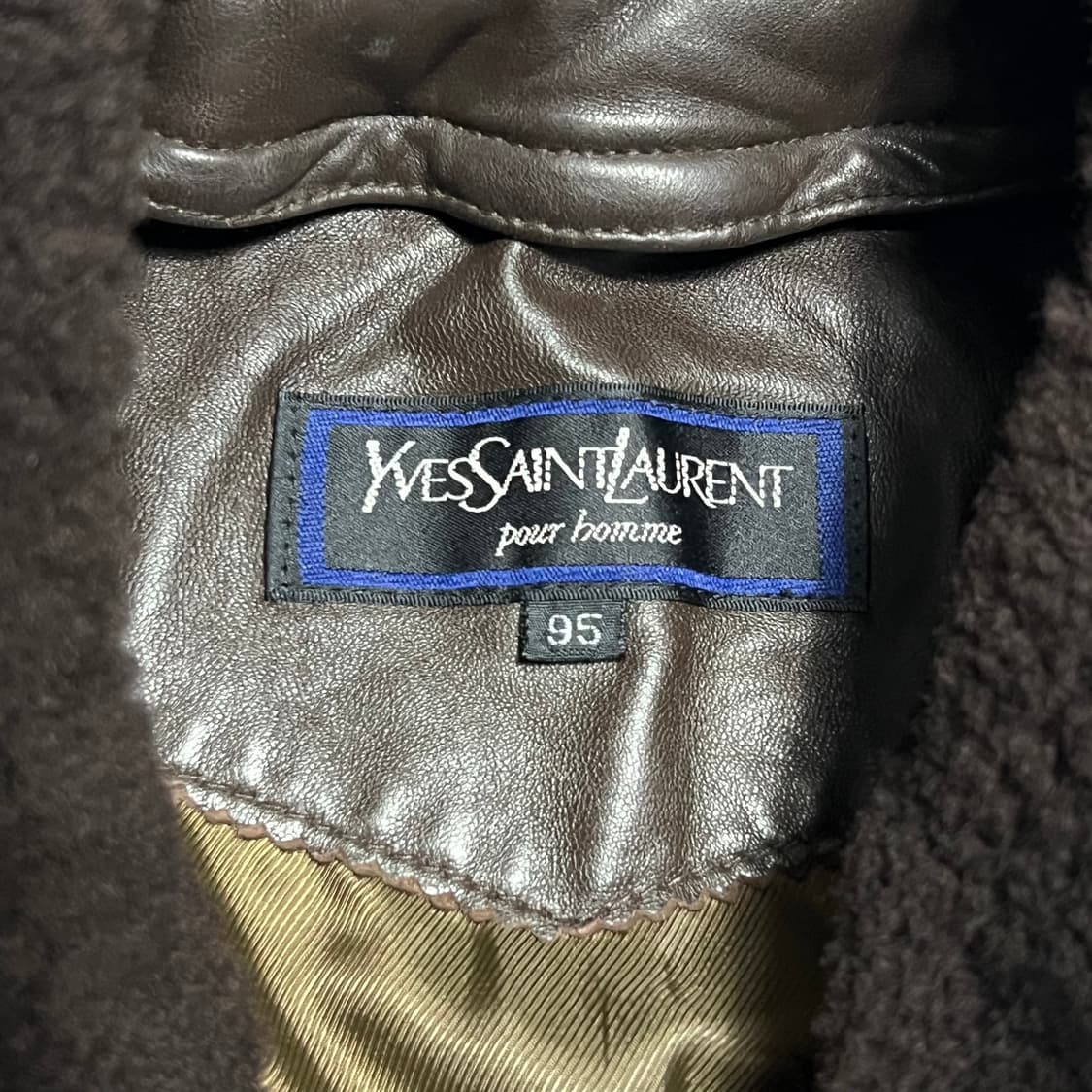 95 입생로랑 브라운 램스킨 무스탕 양가죽 자켓 상품이미지4