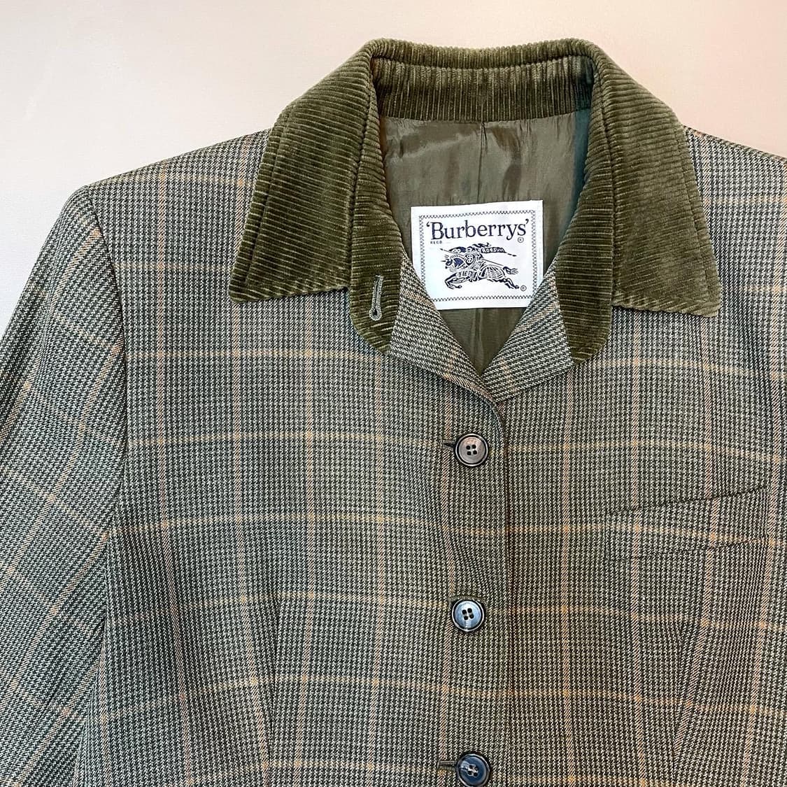 BURBERRY(버버리) 카키체크 골덴배색 울자켓(F) 상품이미지2