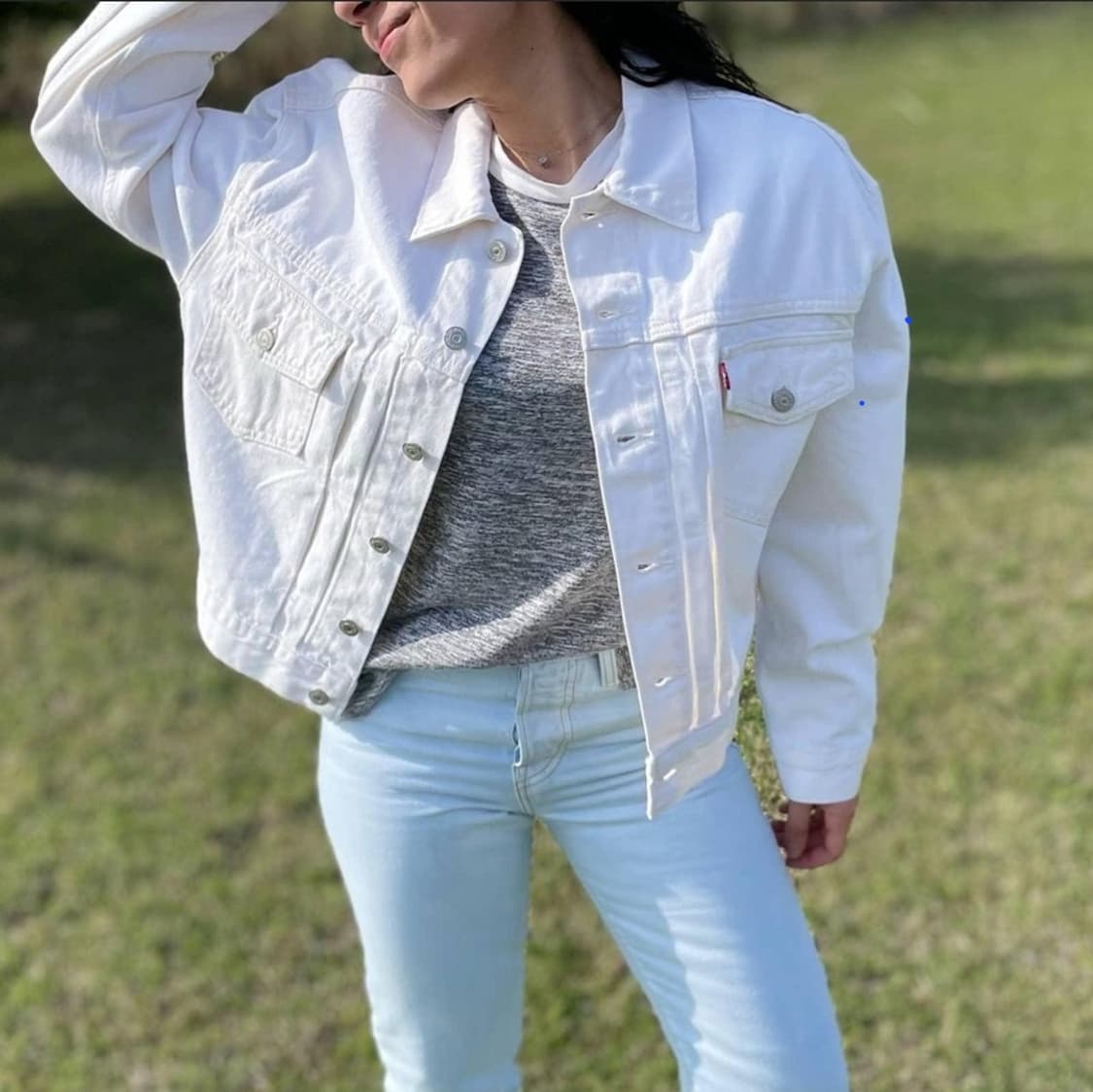 리바이스 오버사이즈 크롭 데님자켓 xs 상품이미지1