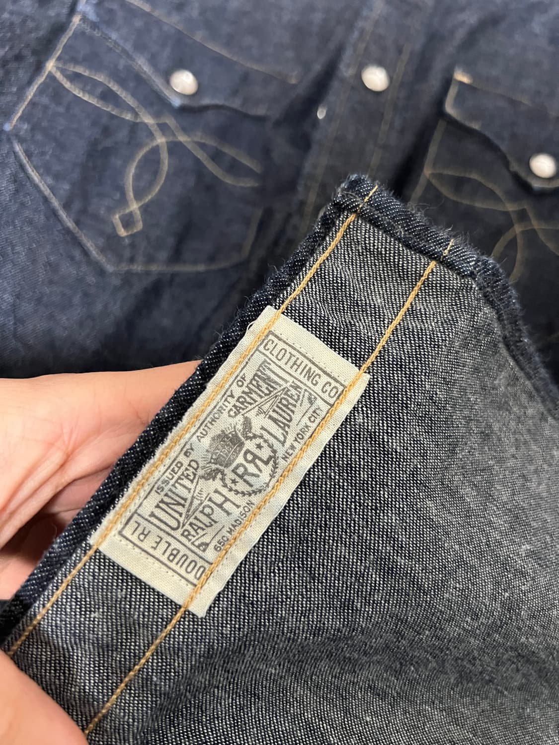 택포28) RRL 더블알엘 웨스턴 셔츠 린스드 원워시 M 상품이미지6