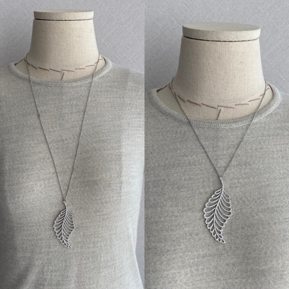 나뭇잎 모티브 실버 펜던트 목걸이(925) 상품이미지9