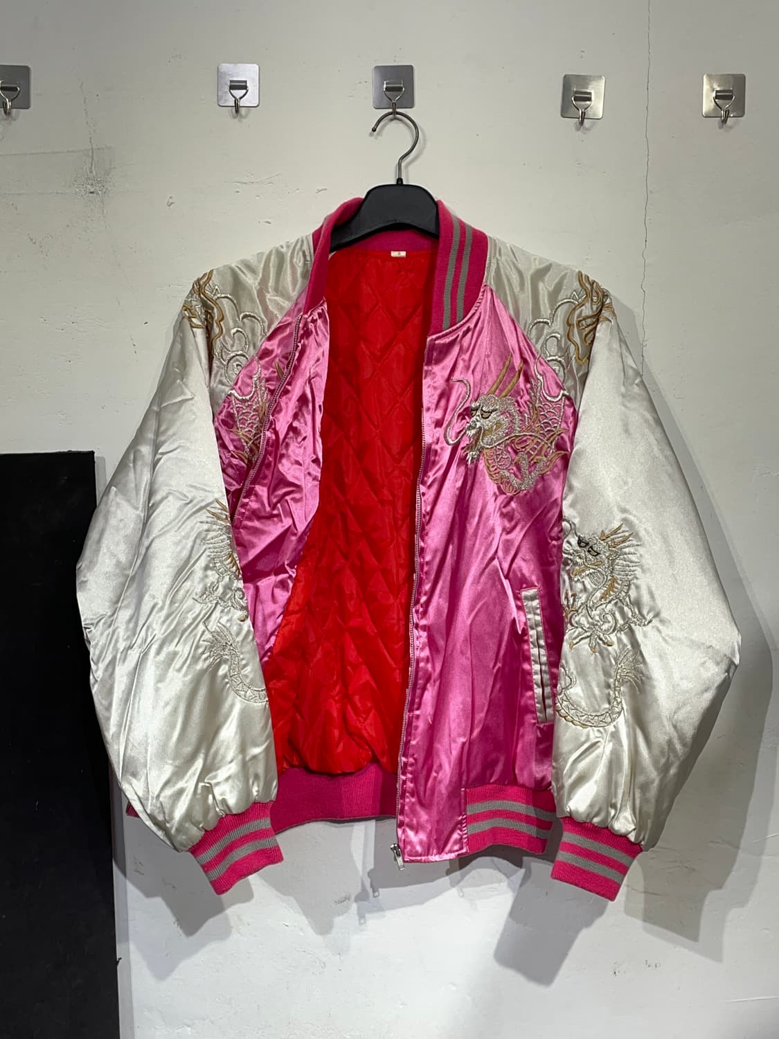 JPN 일본빈티지 핑크 대장급 용 자수 스카잔 빅로고 스카쟌 상품이미지9