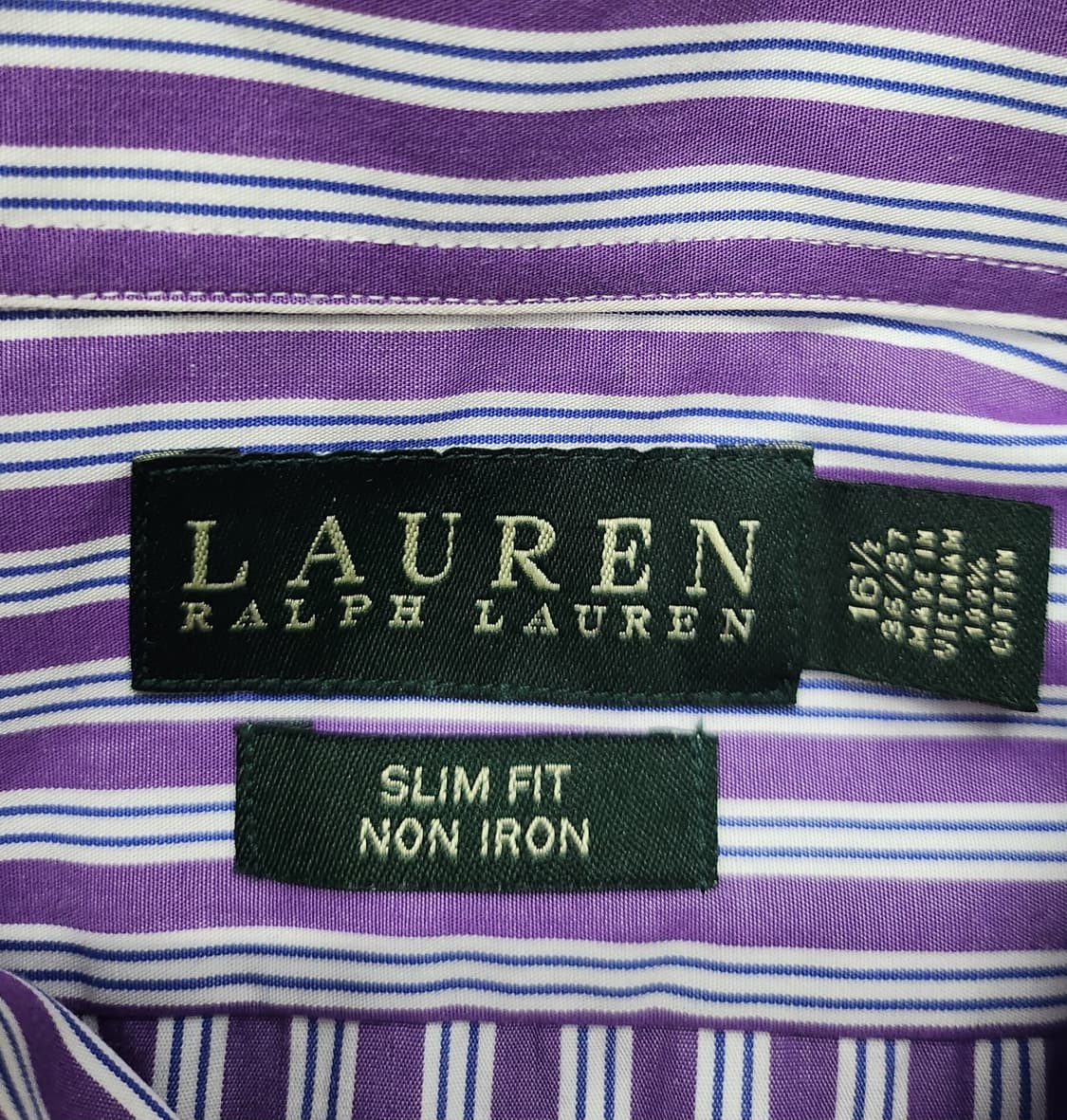 폴로 랄프로렌 퍼플 스트라이프 셔츠 16/2-1 (105-110) 상품이미지3