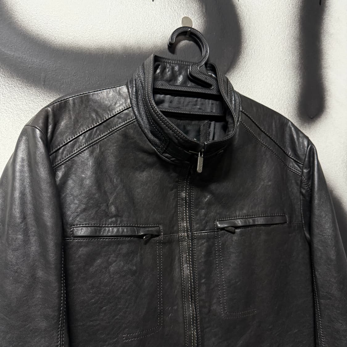 VTG 빈티지 쉽스킨 양가죽 100% 리얼레더 싱글 집업 자켓 상품이미지3