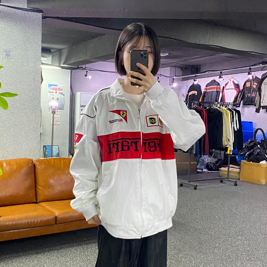 빈티지 페라리 f-1 배색 화이트 자켓 B4655 상품이미지1