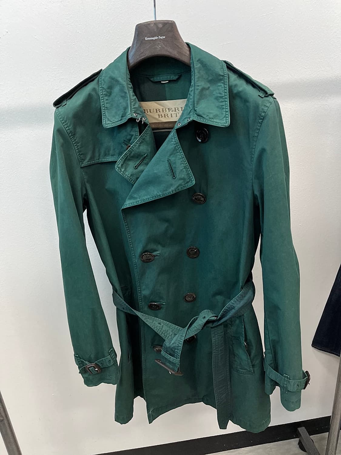 100) 버버리 모스그린 코튼 트렌치코트  상품이미지3