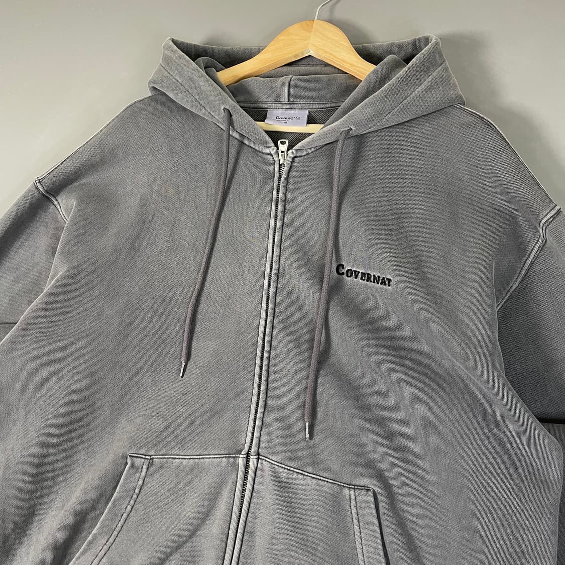 커버낫 빅로고 워싱 후드집업 차콜 그레이 XL [031505] 상품이미지3