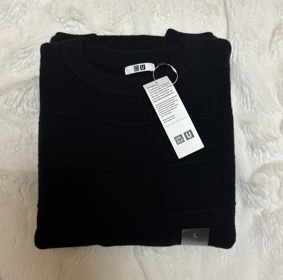 유니클로u 25fw 램스울 크루넥 스웨터 블랙 / L 상품이미지2