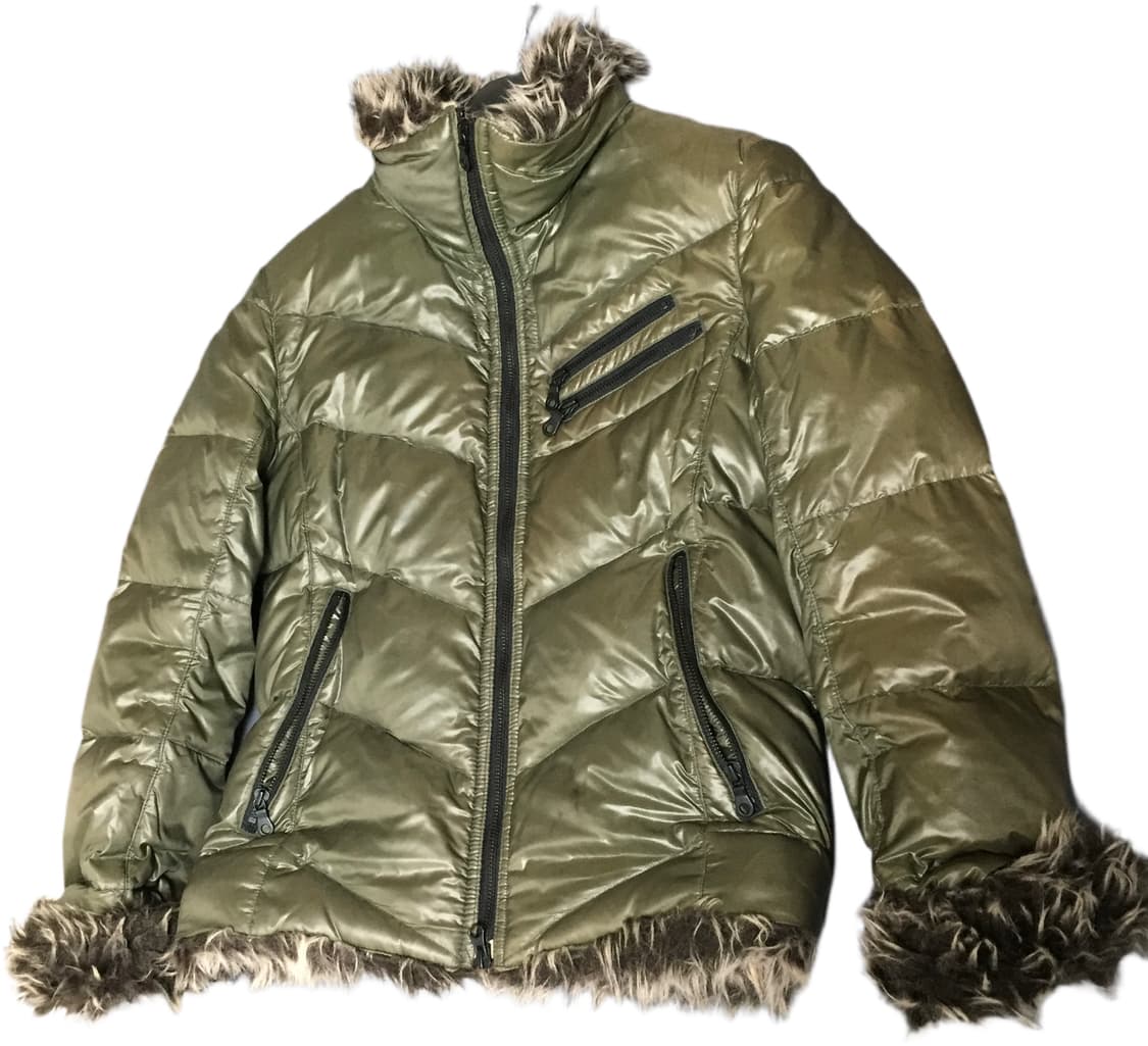 니콜클럽 카키 퍼 패딩 자켓 /유니크 Y2K 무드 상품이미지4