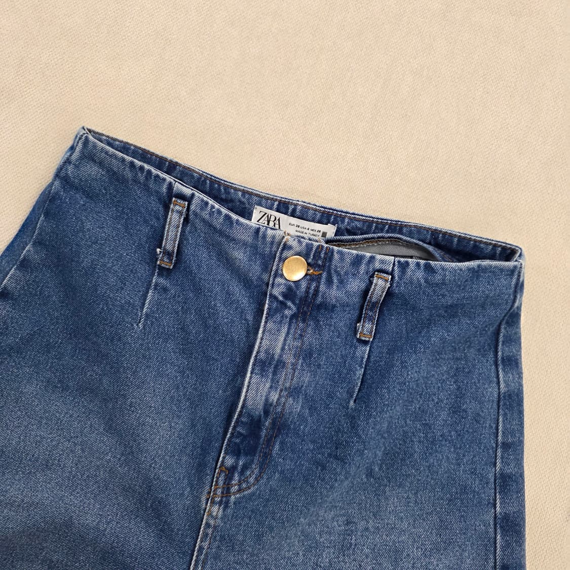 28 자라 와이드 핀턱 데님 중청 팬츠 0225J 상품이미지2