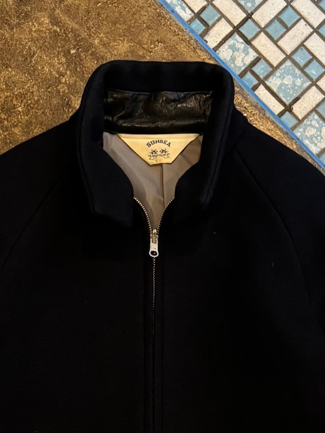  SUNSEA Leather Cuff Melton Jacket 상품이미지4