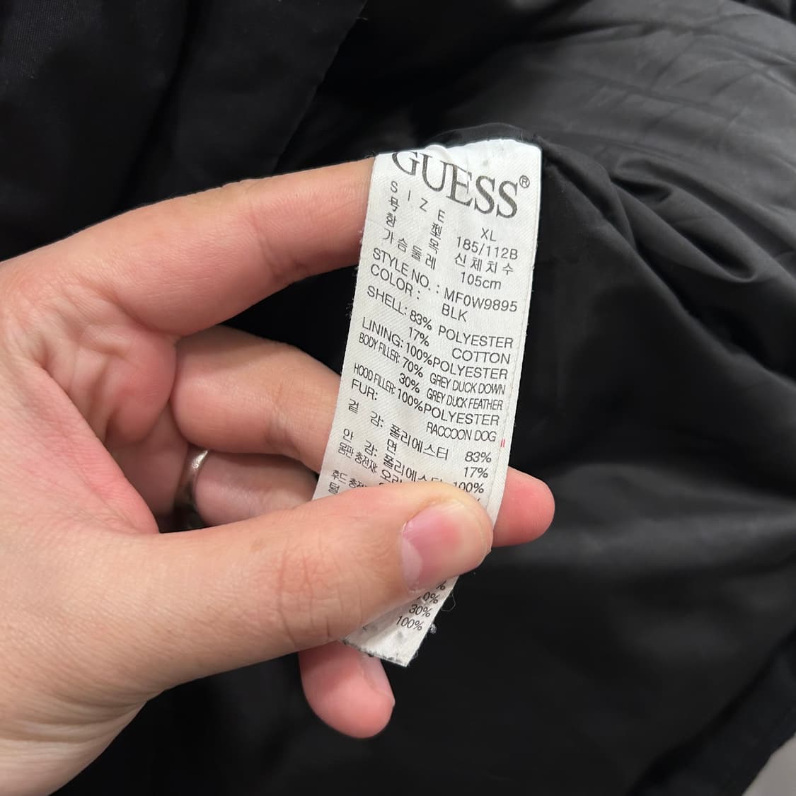 게스 덕다운 슬리브와펜 멀티포켓 후드 패딩 상품이미지4