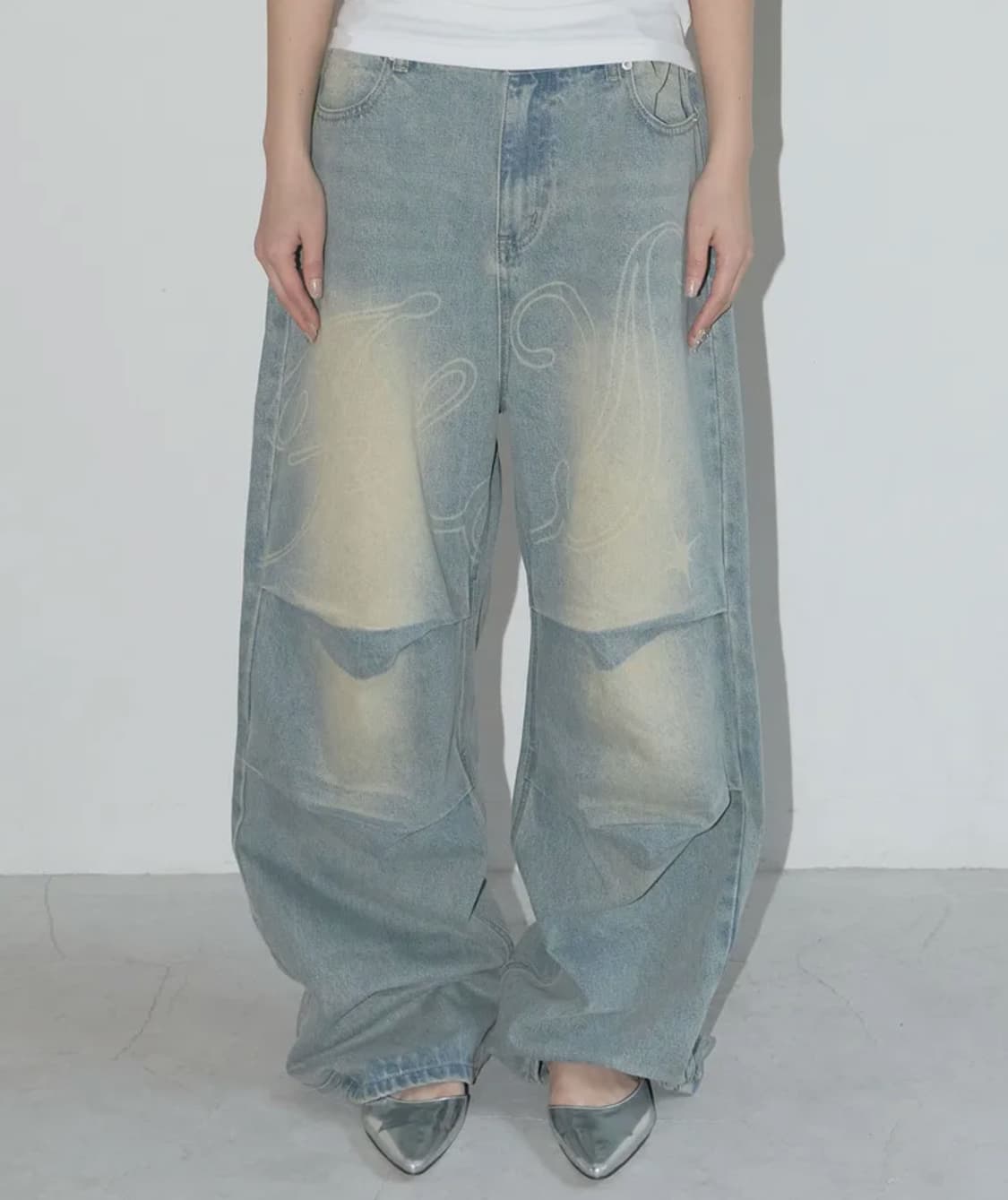 팬시클럽 엔젤 빈티지 워싱 핀턱팬츠 상품이미지1