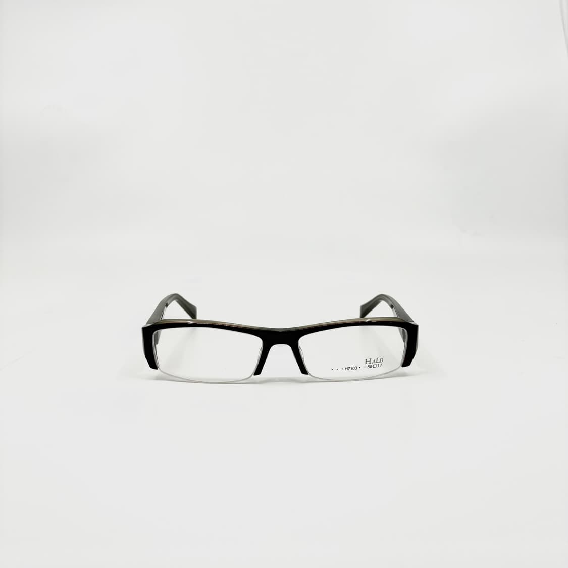HALB 빈티지 브라운 반무테 프레임 뿔테 안경 상품이미지1