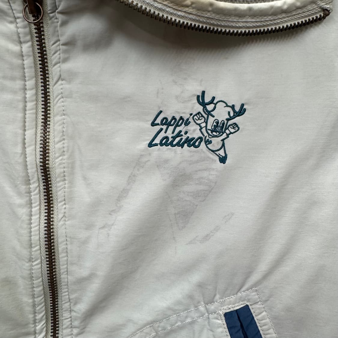 디젤 롱 파카 집업 자켓 니트 시보리 디테일 아이보리 블루 배색 상품이미지7