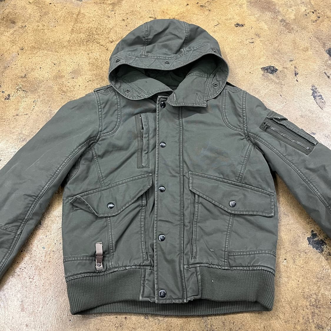 디젤 카키 점퍼 후드 자켓  상품이미지3