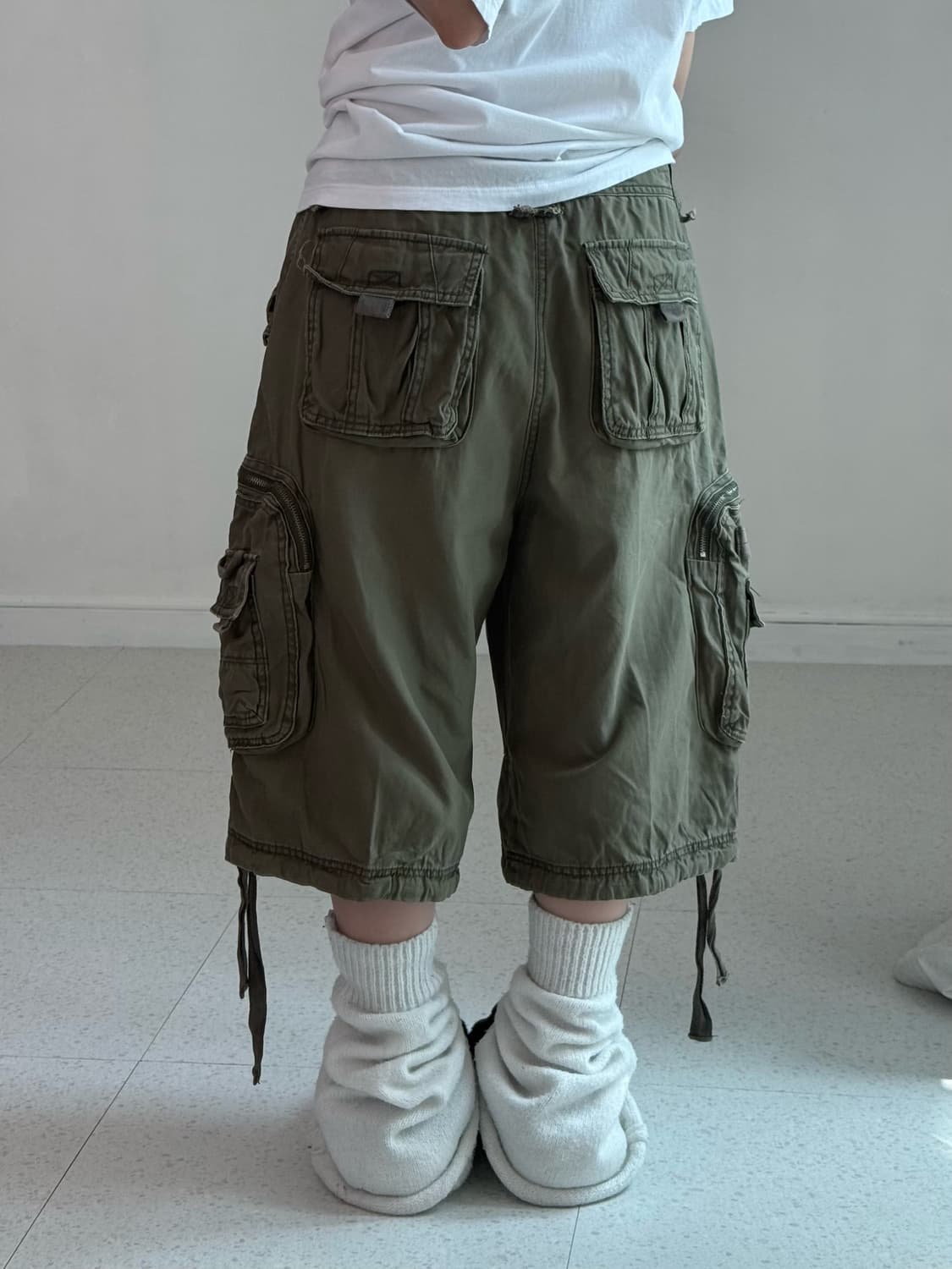 빈티지 카키 포켓 버뮤다 팬츠 상품이미지4