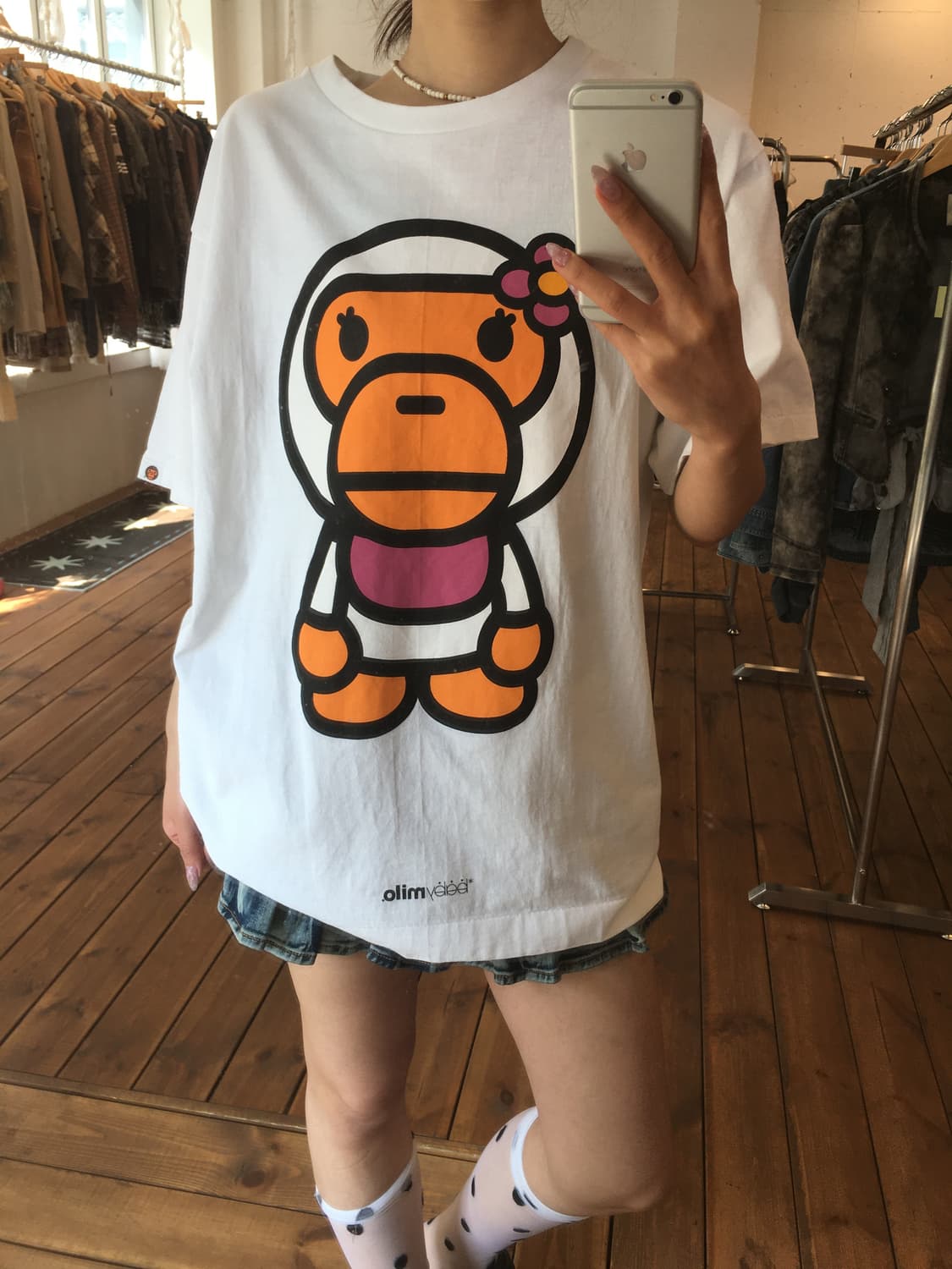 베이프 화이트 베이비리사 티셔츠 상품이미지2