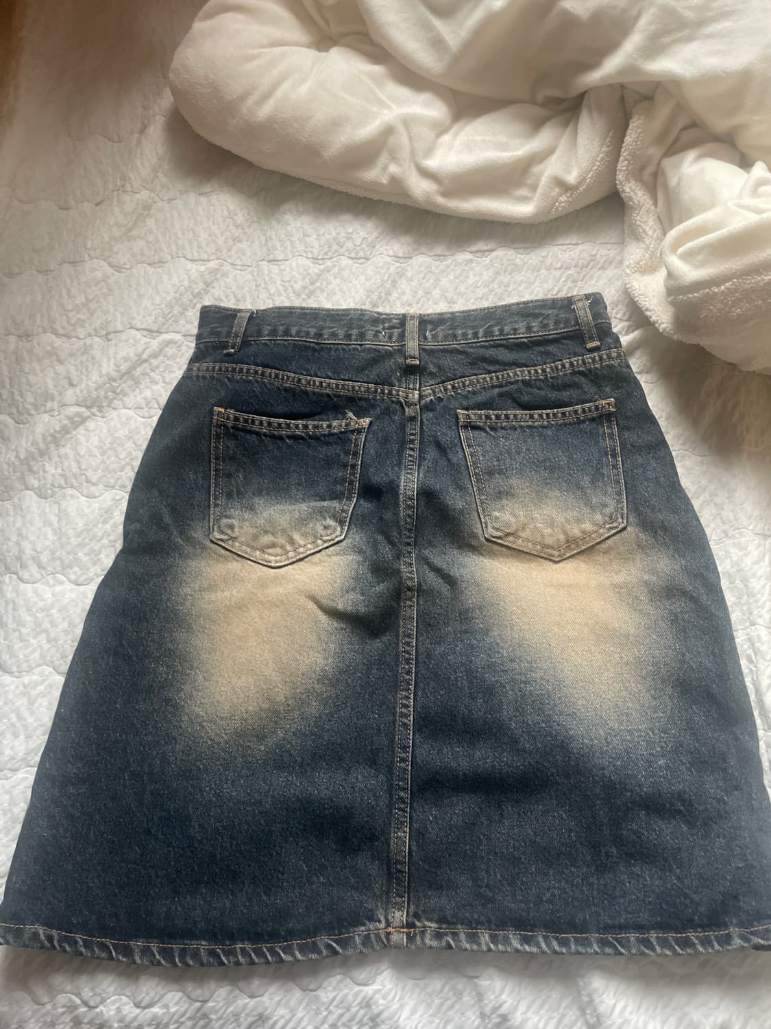 데님 진청 미디 스커트 상품이미지2