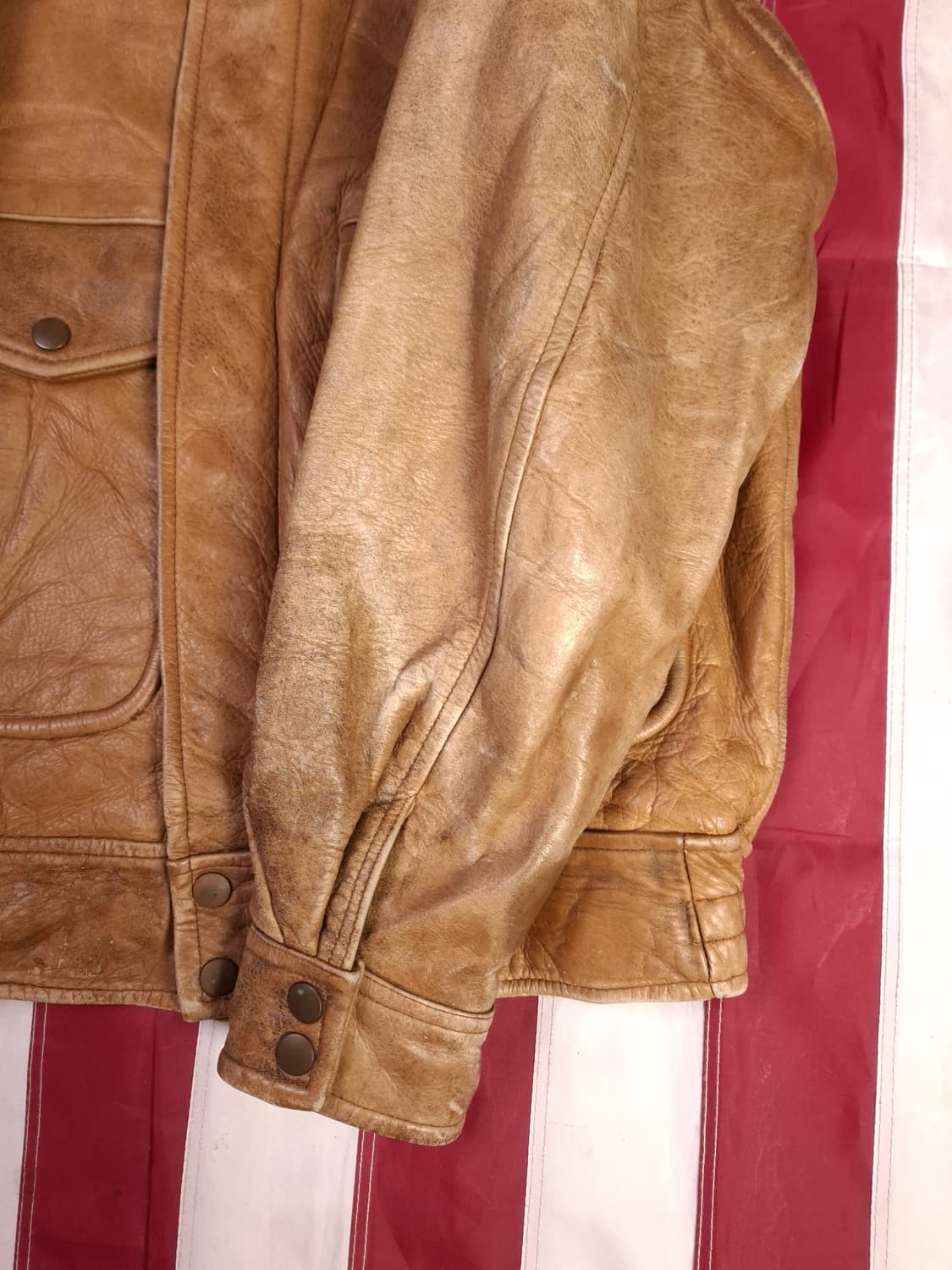 90's 빈티지 리얼레더 항공자켓 상품이미지8