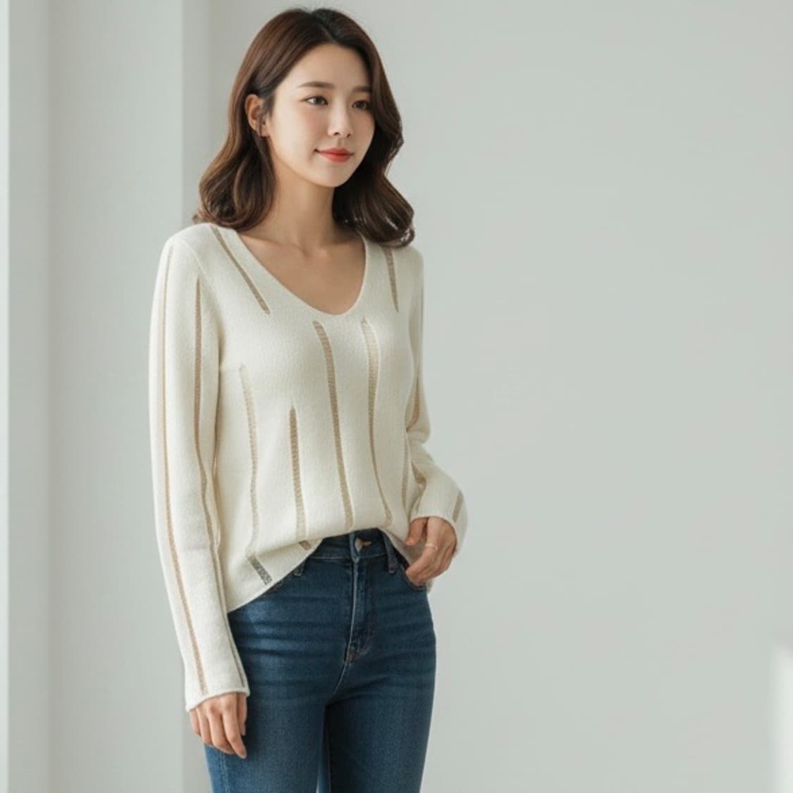 아르마니 익스체인지 앙고라 브이넥 니트 상품이미지7