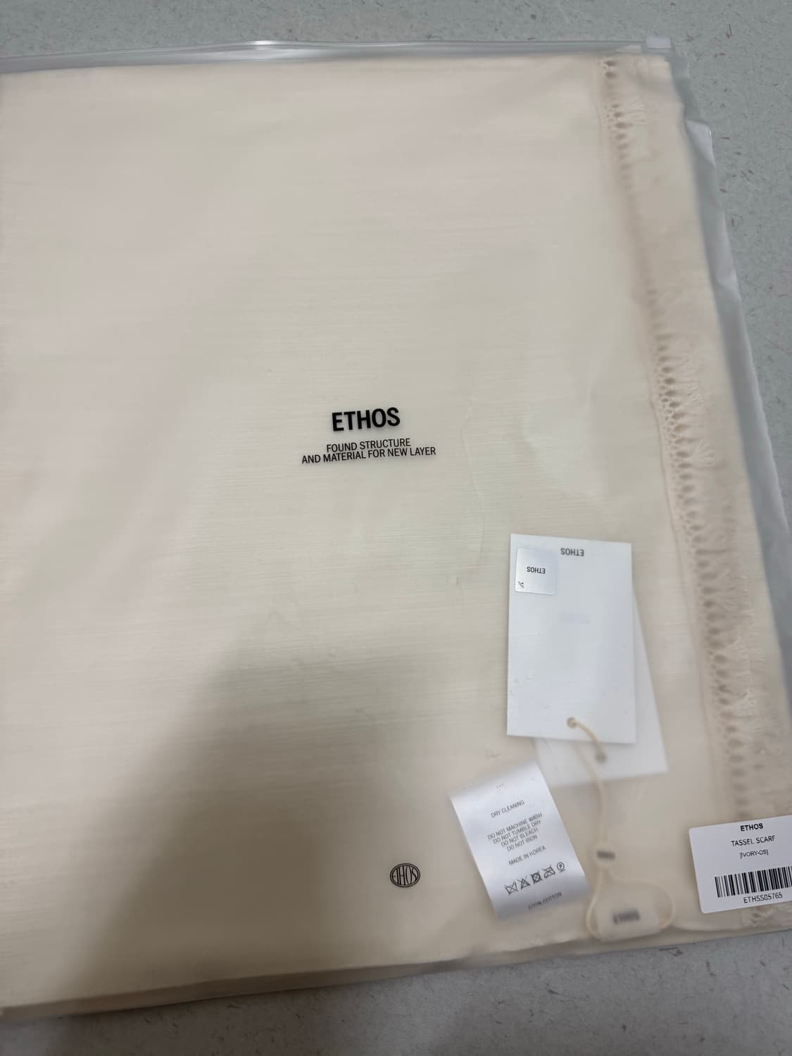 ETHOS 에토스 TASSEL SCARF 아이보리 새상품 상품이미지2