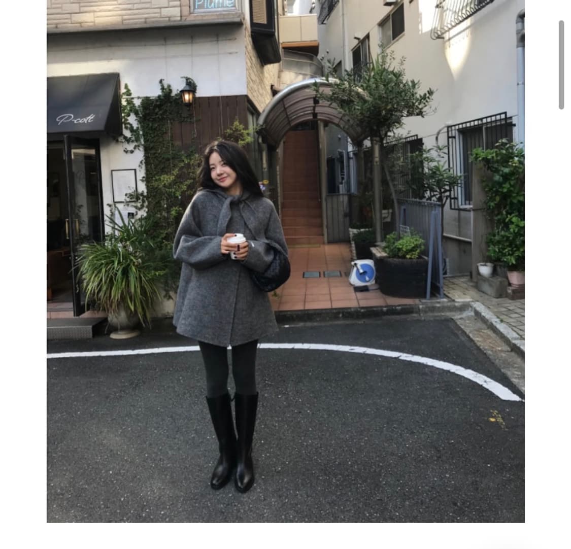 유이니 스카프 핸드메이드 하프코트 상품이미지5