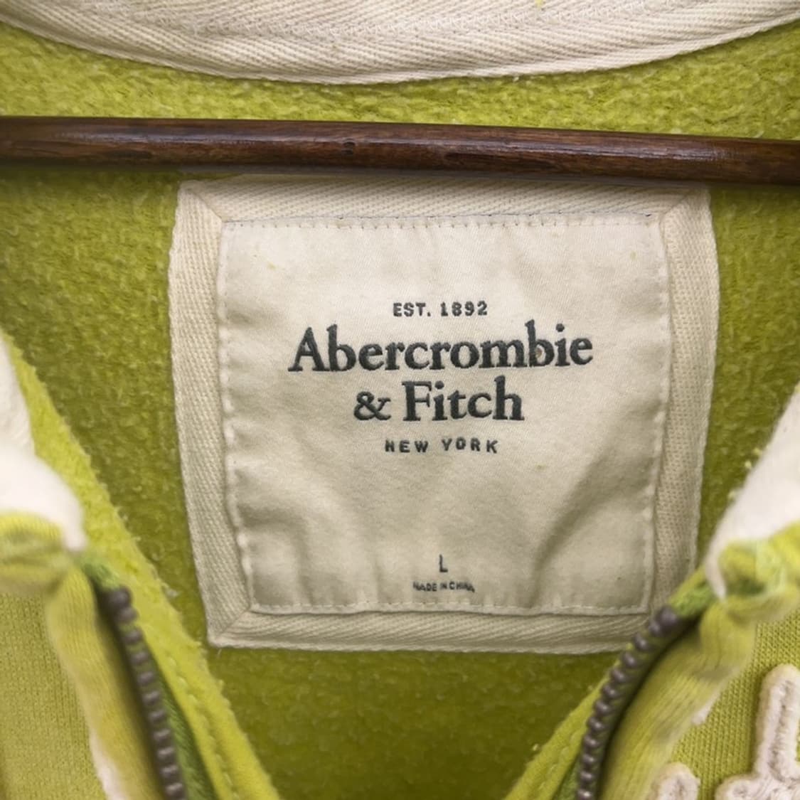 아베크롬비 Y2K 00's 라임그린 기모 후드집업 L C08854 상품이미지5