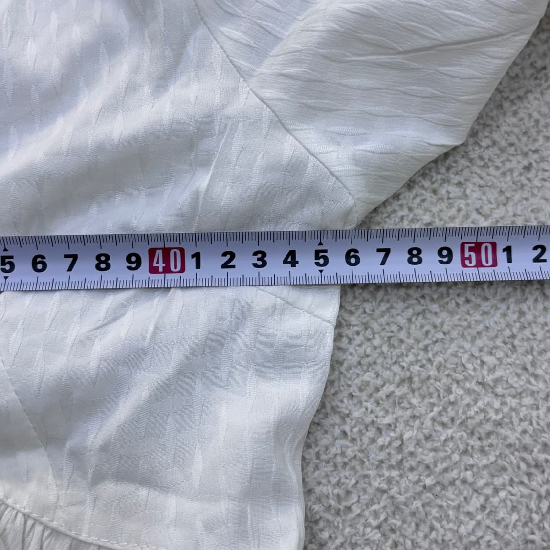 XL 온유 셔링 흰색 블라우스 0427E 상품이미지8