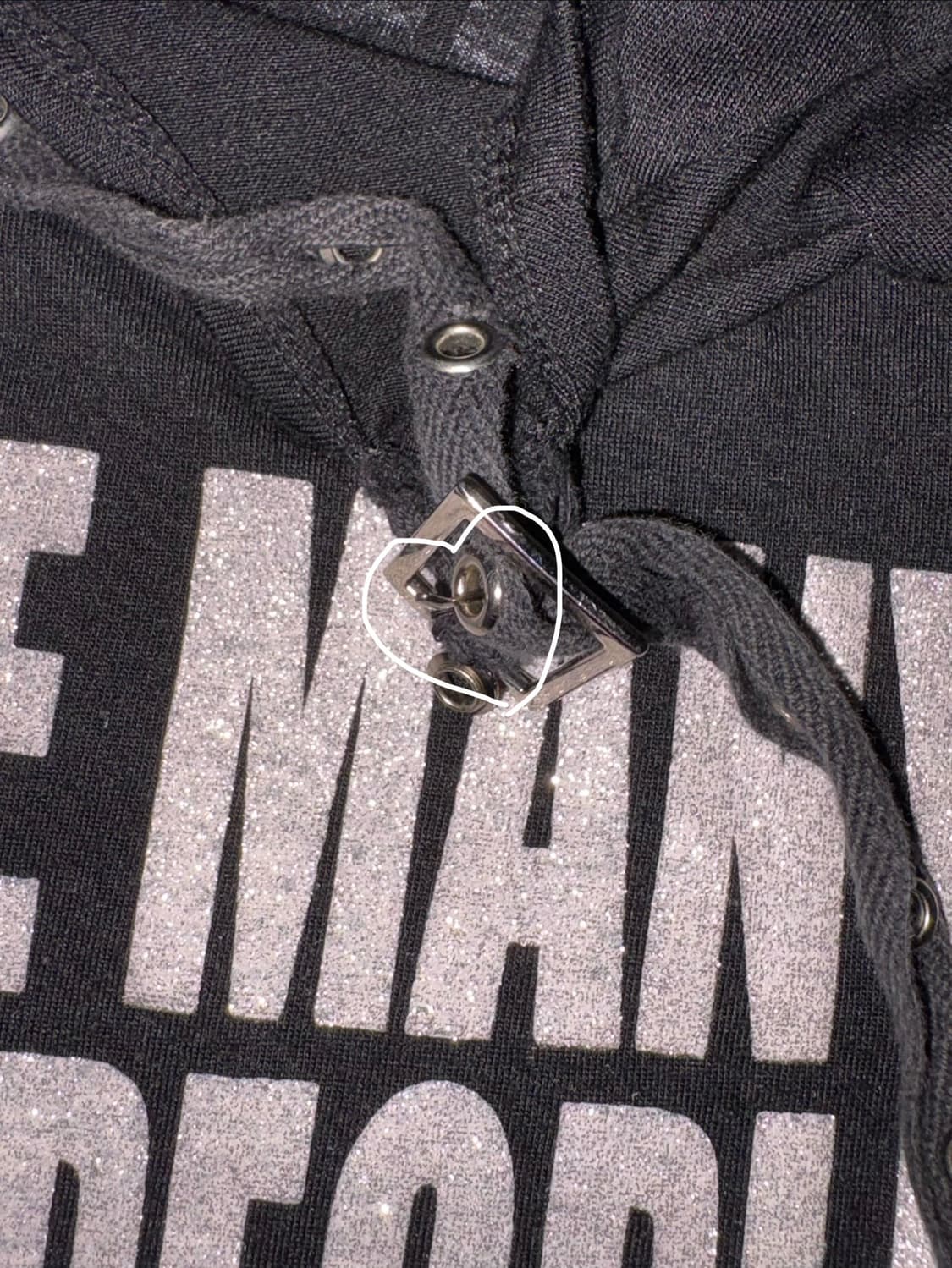 빈티지 블랙 펑크 y2k 버클 벨트 실버 레터링 큐빅 반팔 상품이미지3