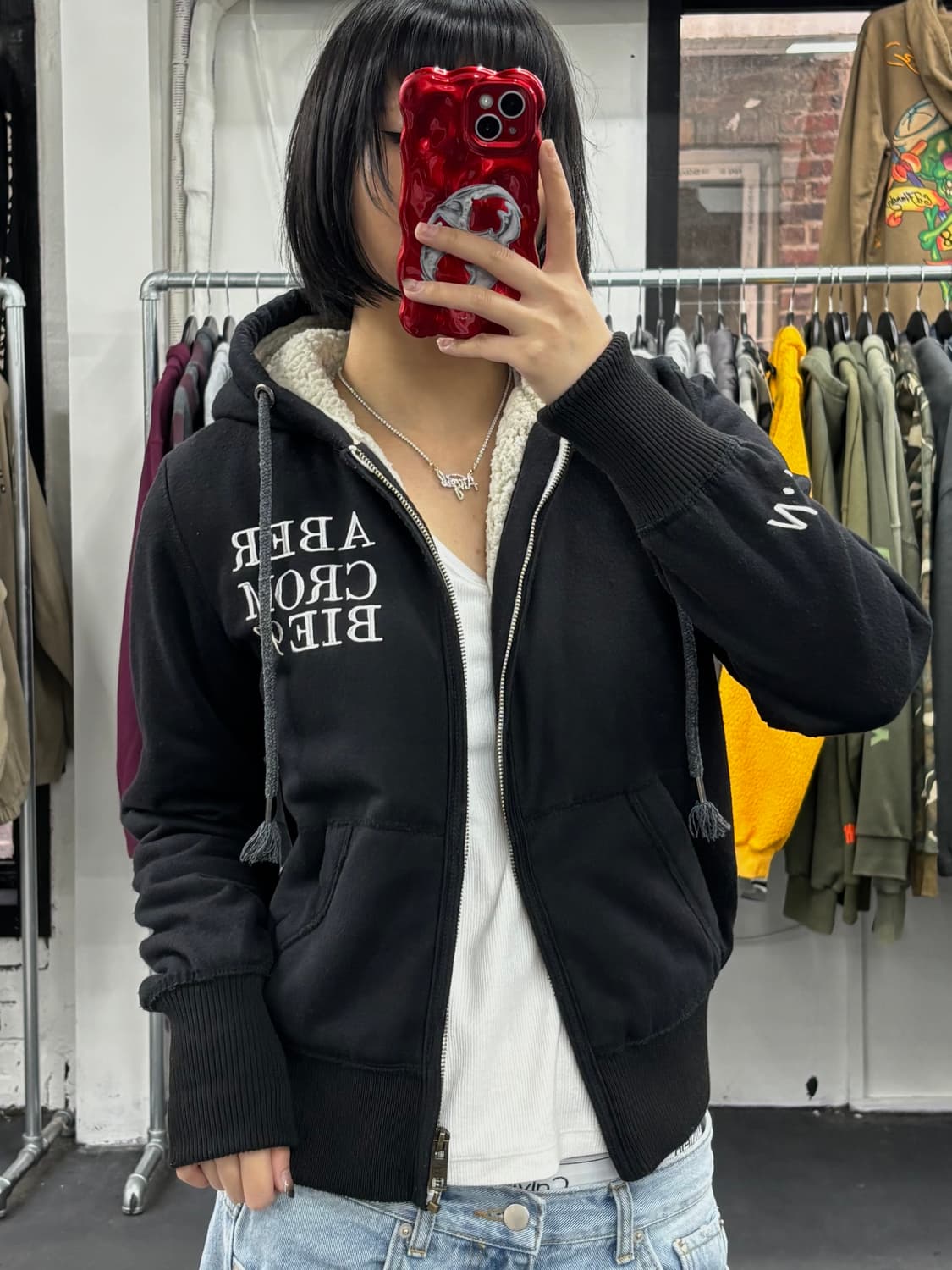 아베크롬비 Y2K 블랙 후드집업 상품이미지2