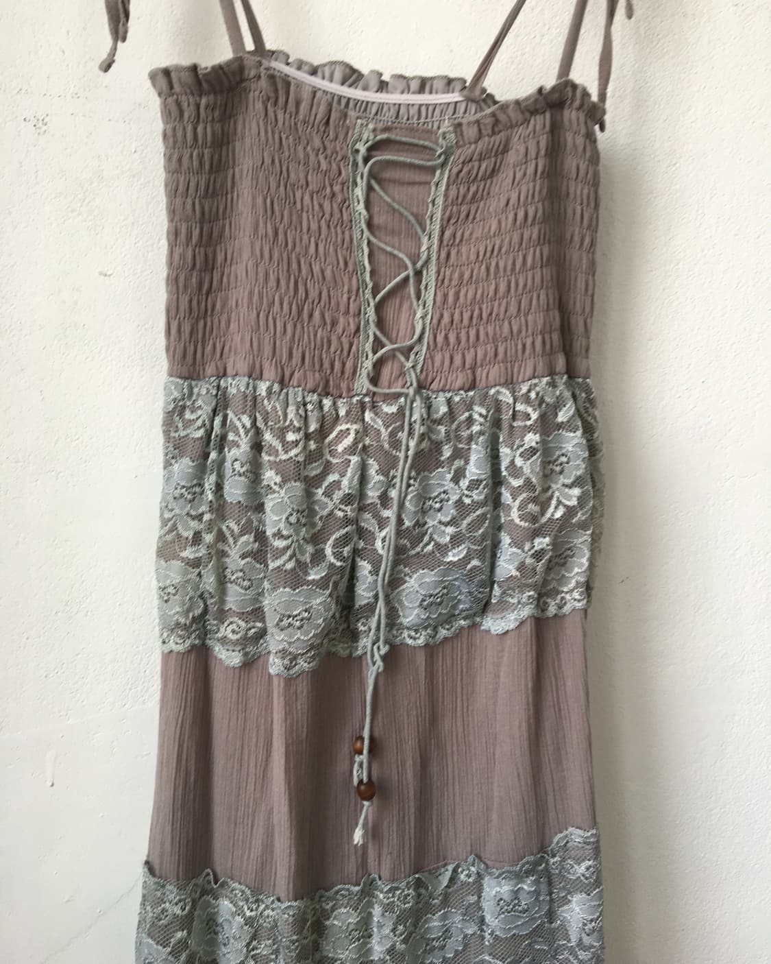 Lace layer lace up point sleeveless one  상품이미지3