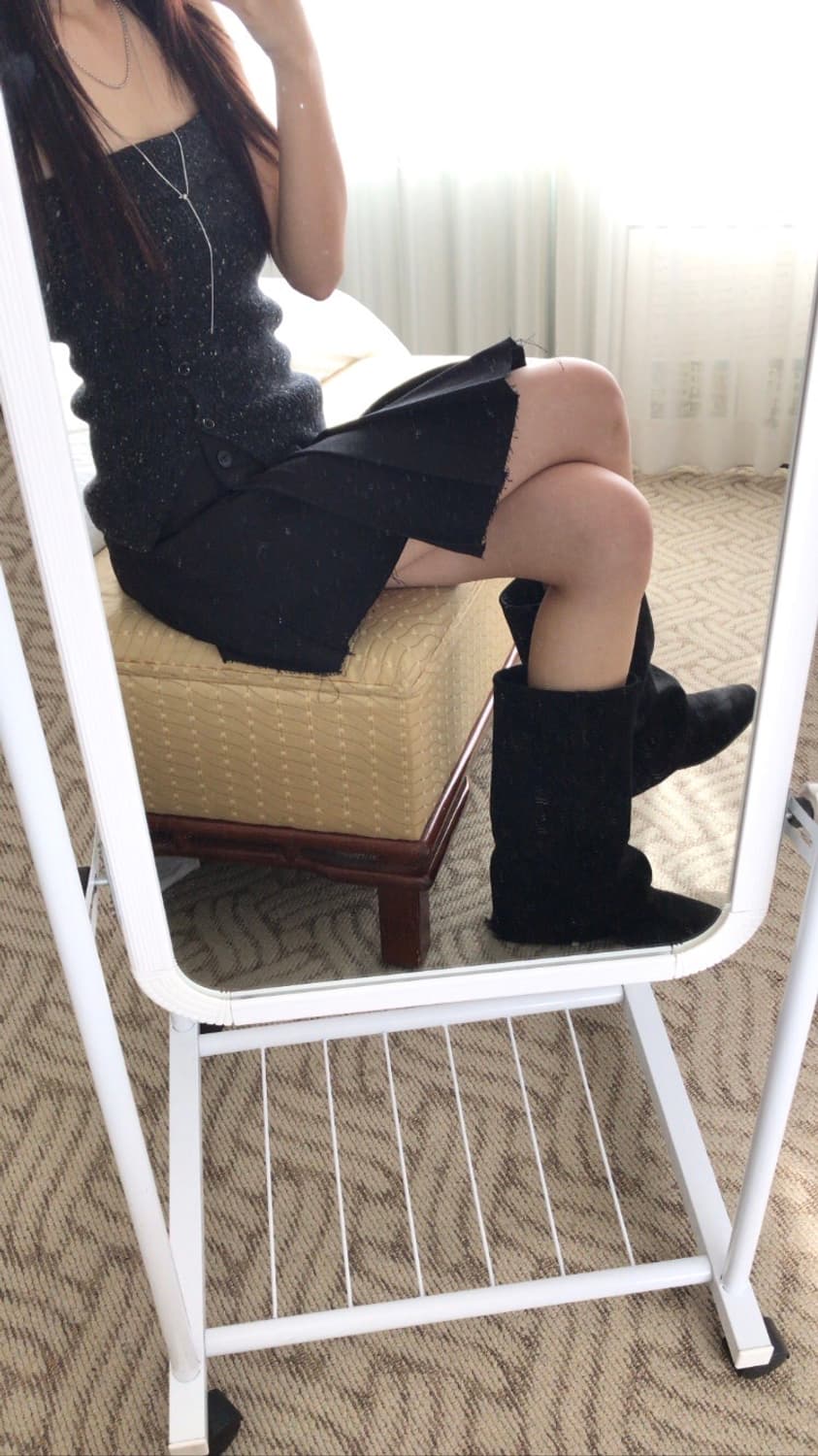 새상품) 블랙 스웨이드 매트 워머 부츠 상품이미지9