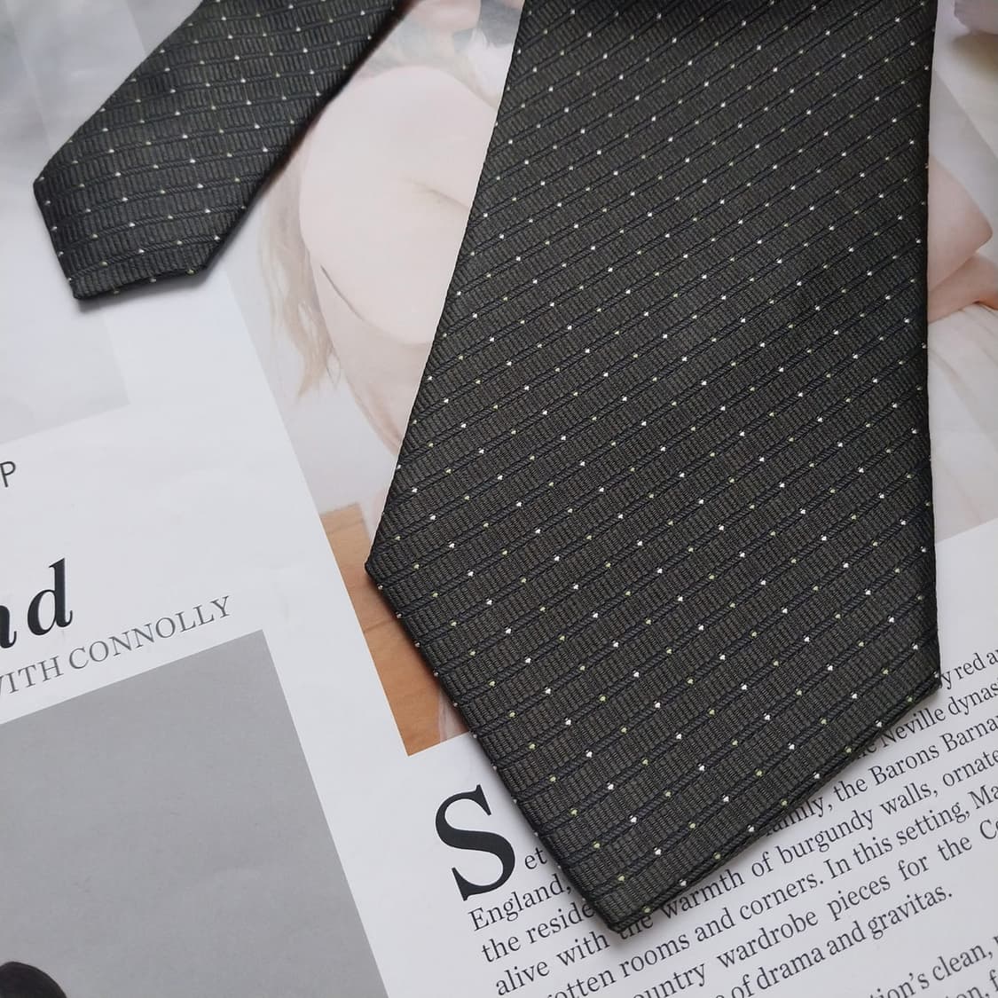 오스틴리드 실크 그레이 마이크로 패턴 넥타이 9.9cm 새상품 K1287 상품이미지4