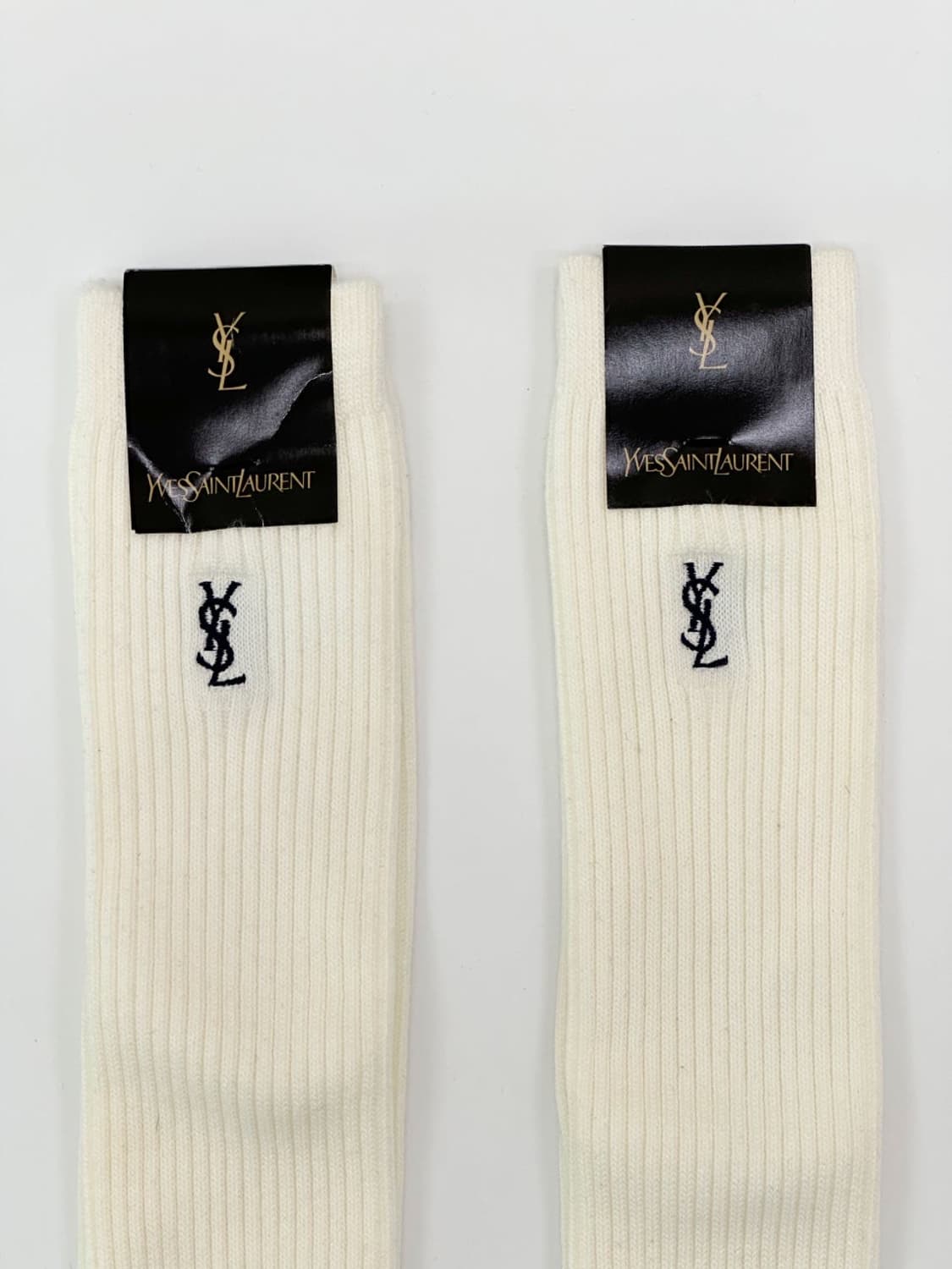 [새상품] YSL / 입생로랑 크림 골지 양말  상품이미지2