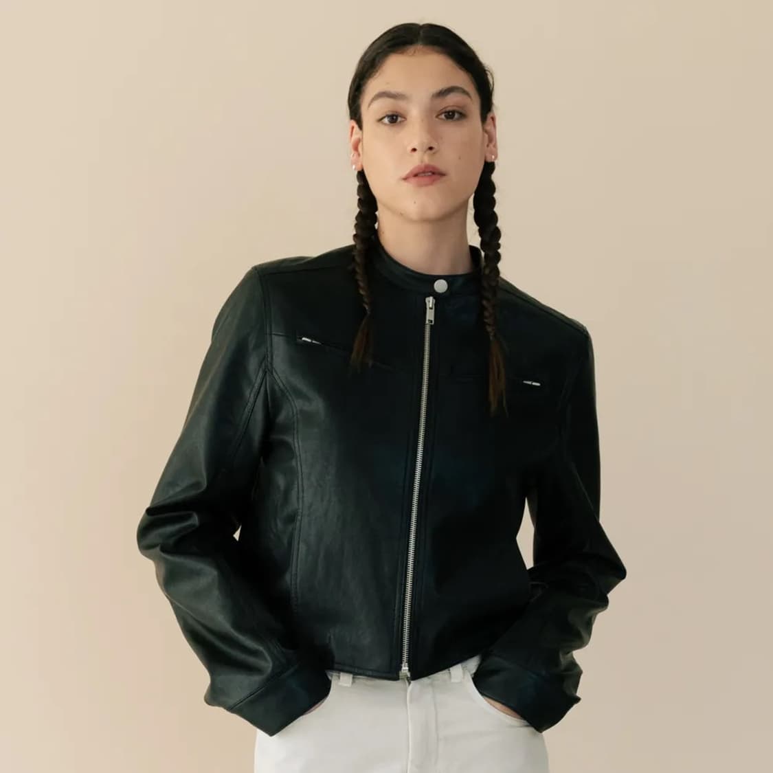 르 가죽 자켓 블랙 상품이미지1