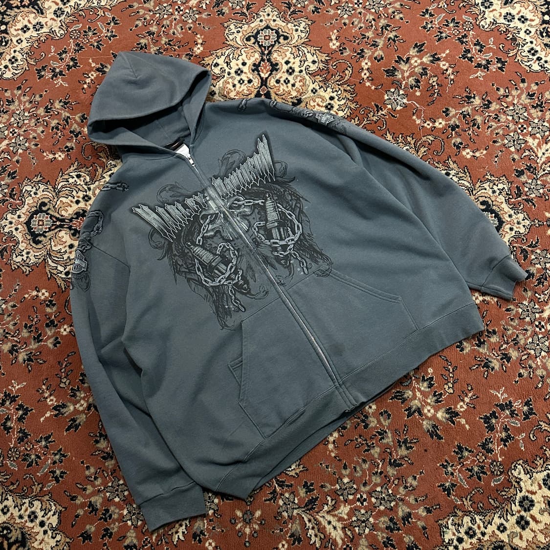 할리데이비슨 플레임 후드집업 (2XL-3XL) 상품이미지2