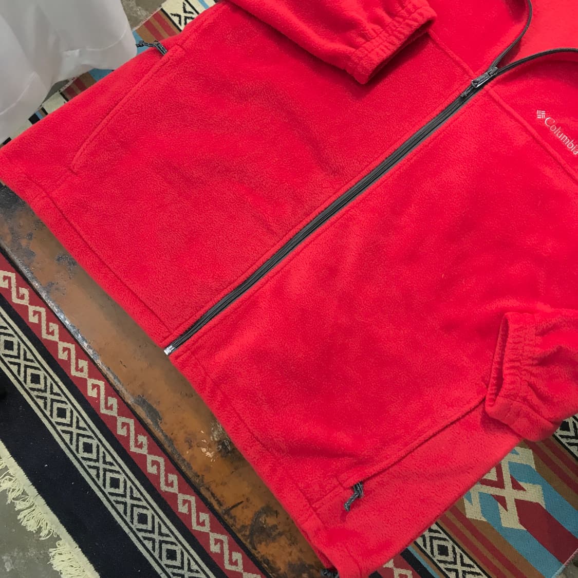 컬럼비아 레드 집업 플리스 후리스 자켓 남성 110 115 빅사이즈 상품이미지3