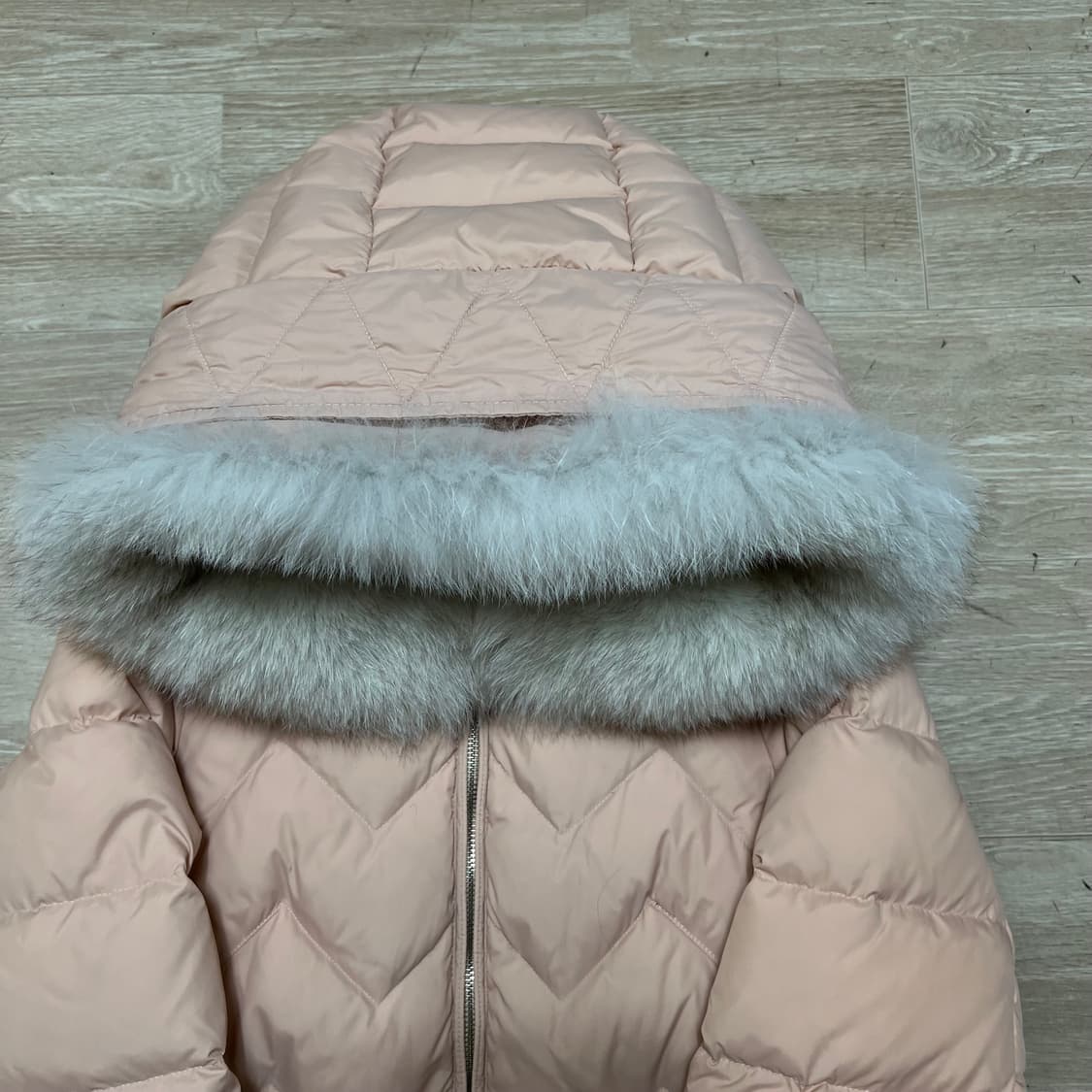 듀엘 여성 프리미엄 덕다운 폭스퍼 후드 롱패딩 점퍼 [파스텔 핑크] 66 상품이미지2