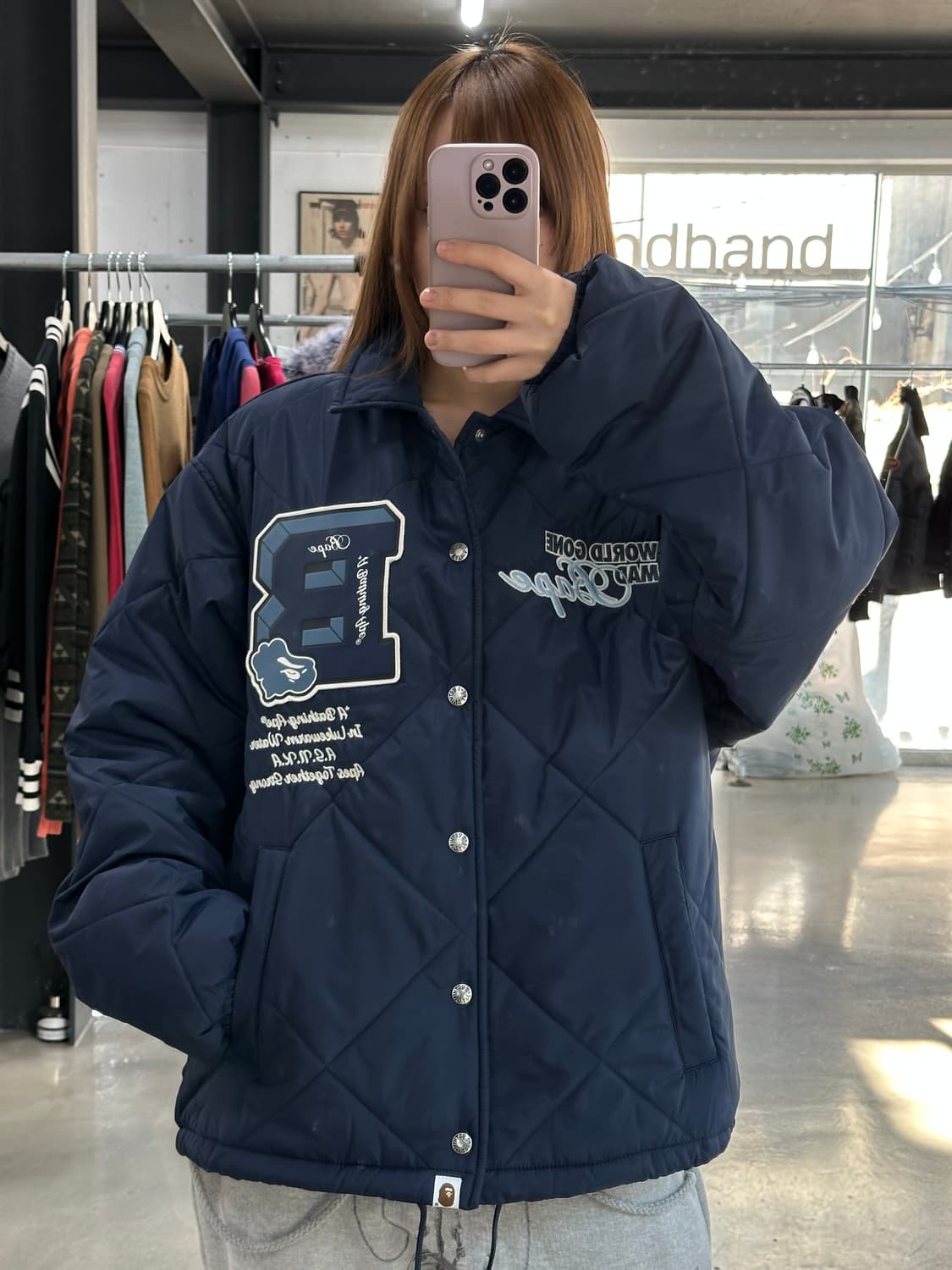 베이프 패치 퀼티드 코치자켓 점퍼 상품이미지5