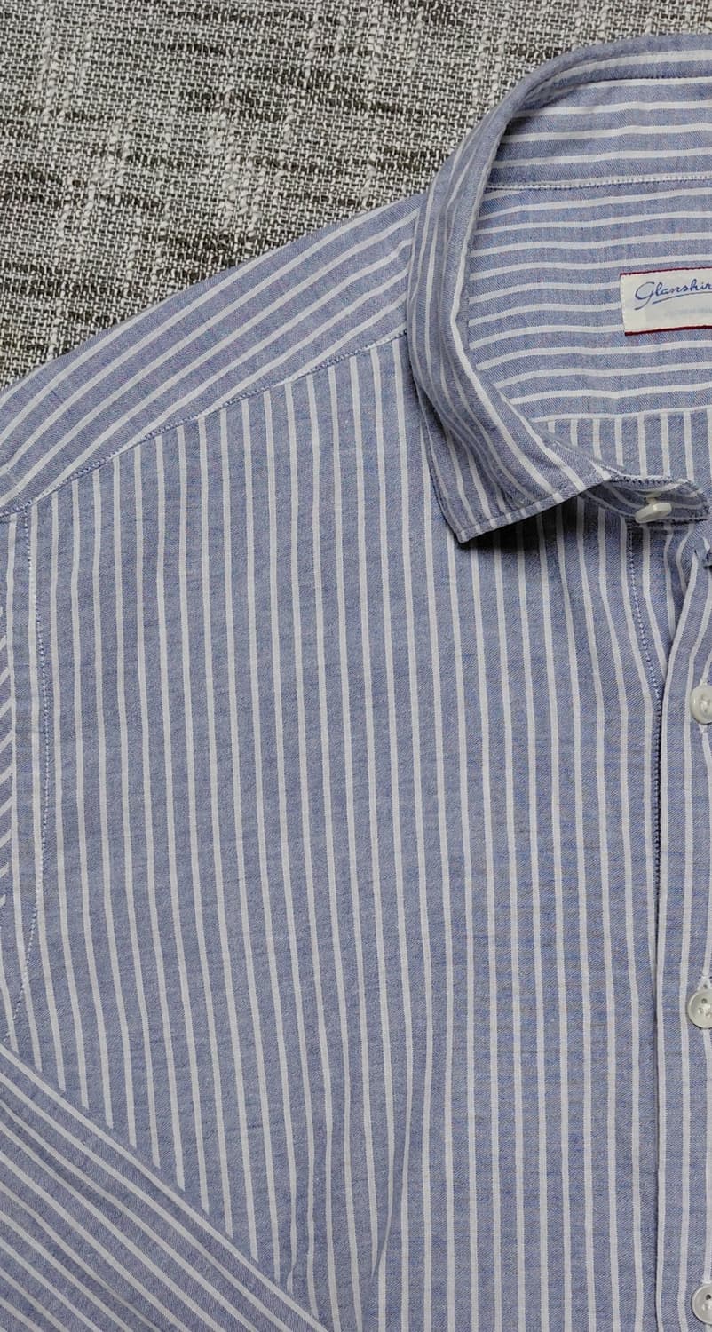 [41/105] 슬로우웨어 Glanshirt 코튼 린넨 스트라이프 셔츠 상품이미지3