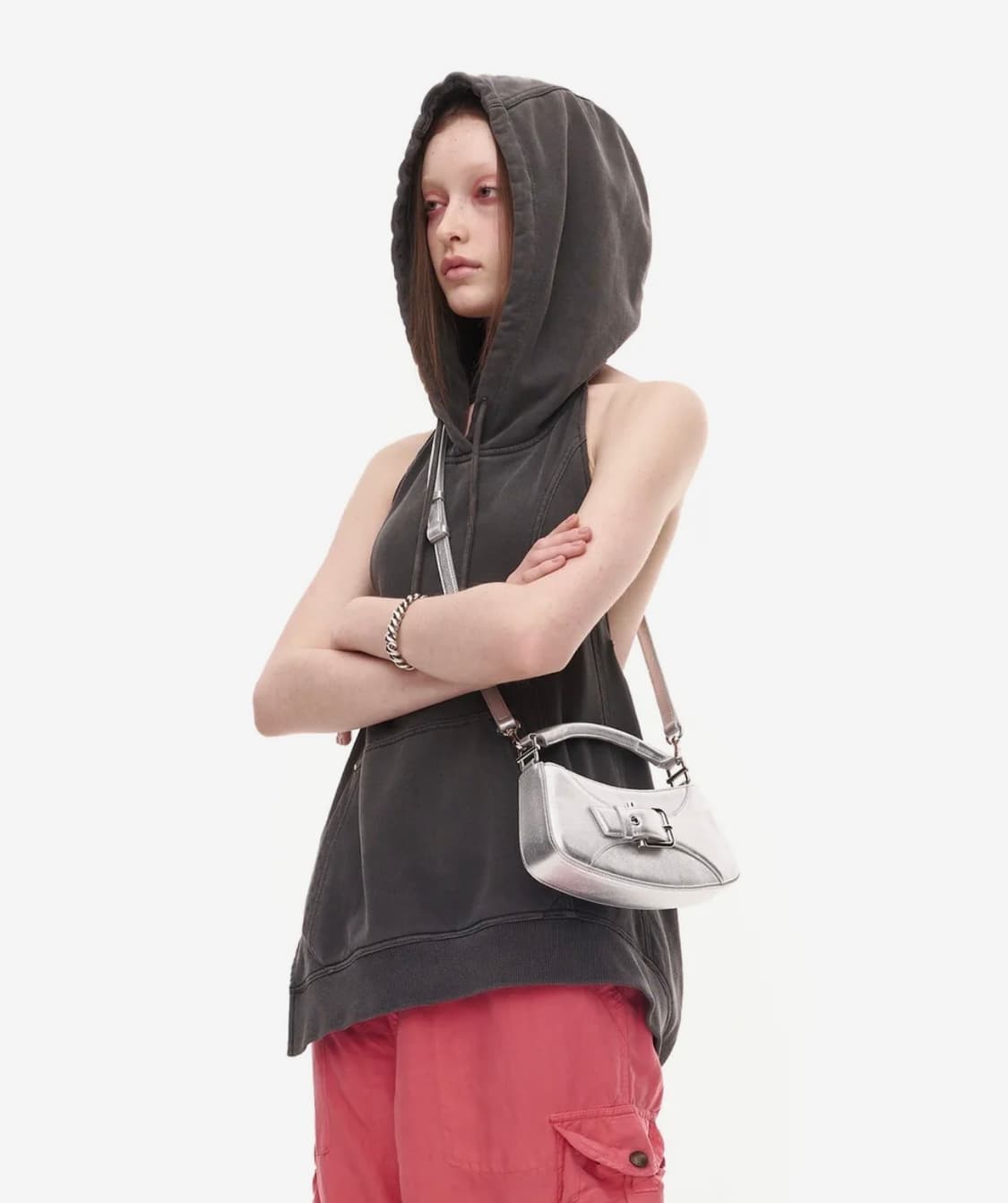 오소이 BELTED BROCLE_SMALL 실버 상품이미지3