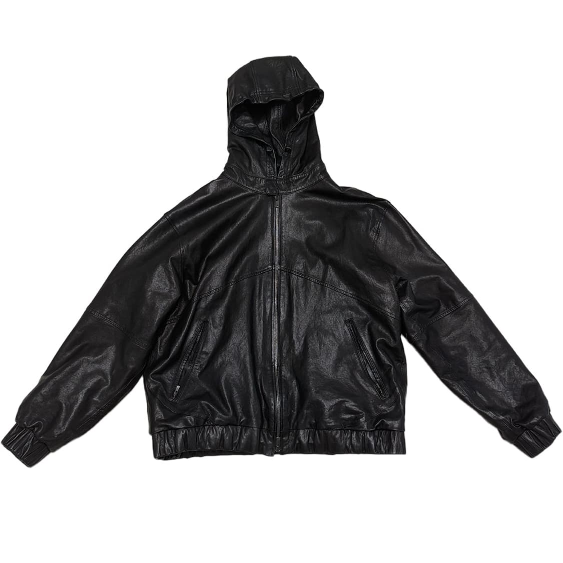 해칭룸 램스킨 후드 레더자켓 블랙 24FW 상품이미지1