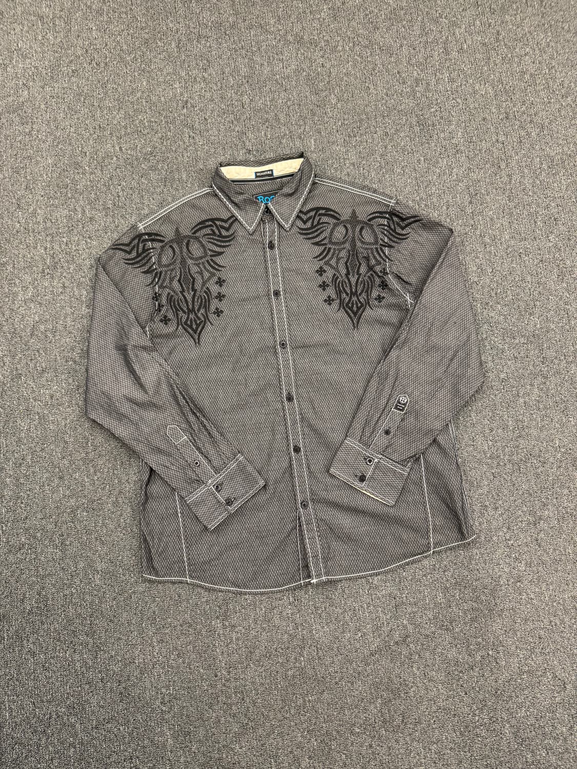 OS)Roar 빈티지 패턴 자수 긴팔셔츠 상품이미지2