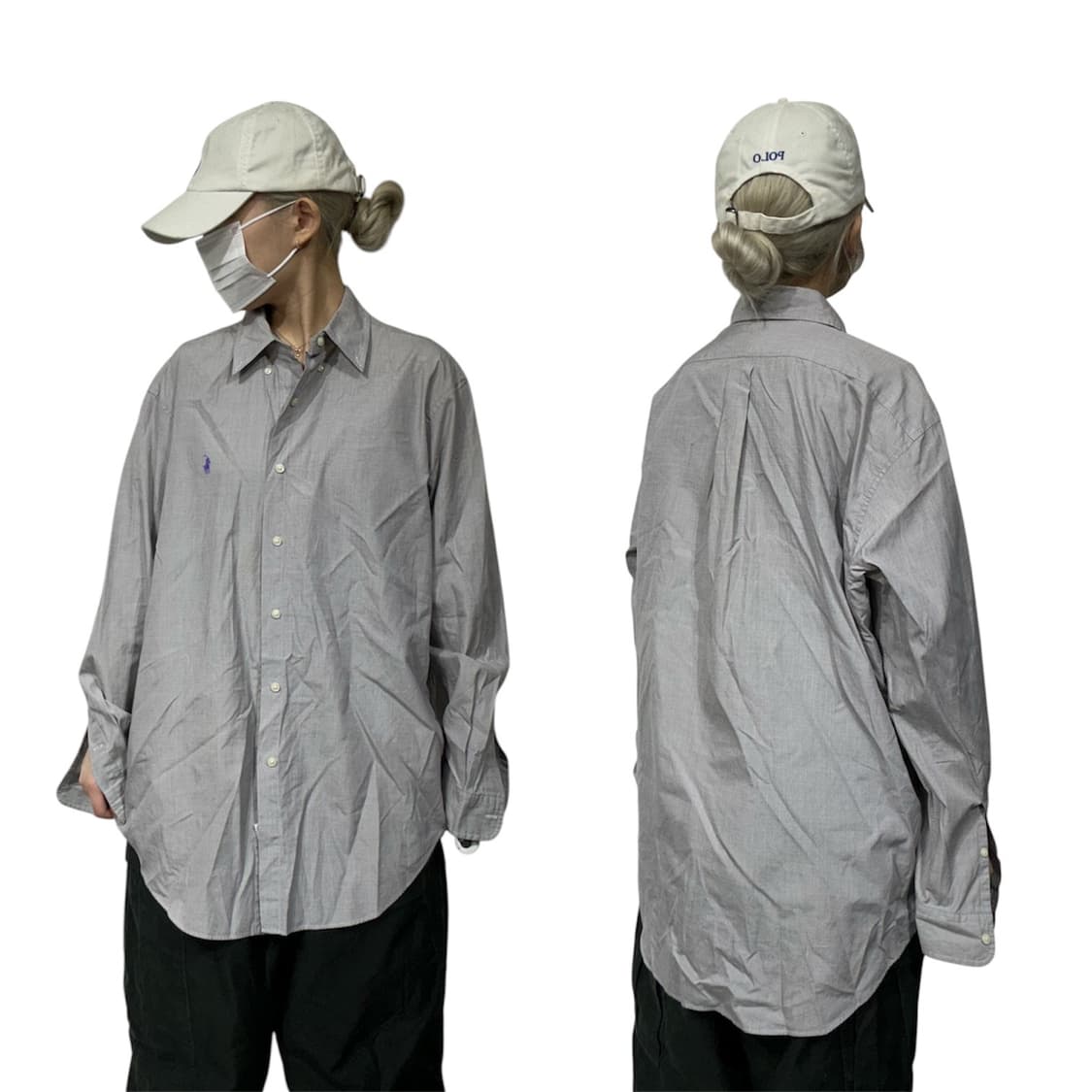 폴로 랄프 로렌 그레이 클래식핏 오버핏 셔츠 L 상품이미지1