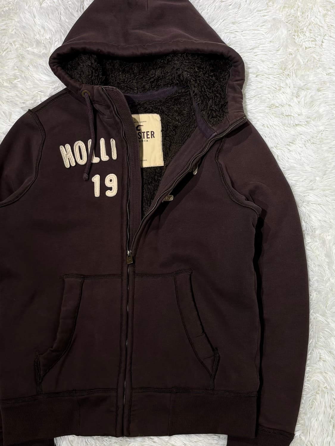 홀리스터 브라운 헤비스웻 양털 후드집업 상품이미지6