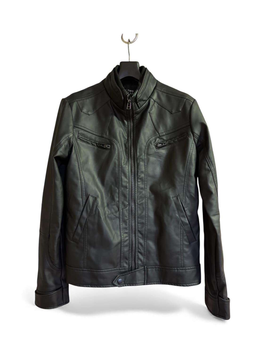 빈티지 크롭 레더 자켓 상품이미지1