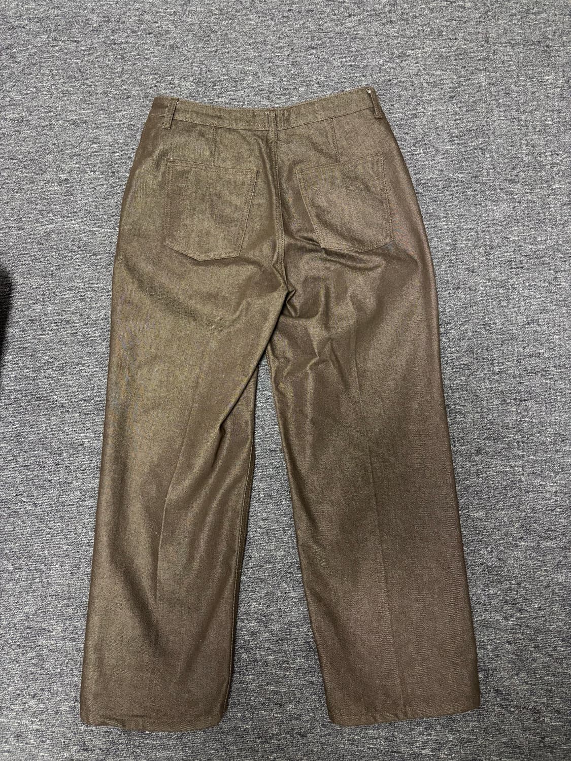 커스텀어클락 브라운 커브드 코튼 팬츠 상품이미지2