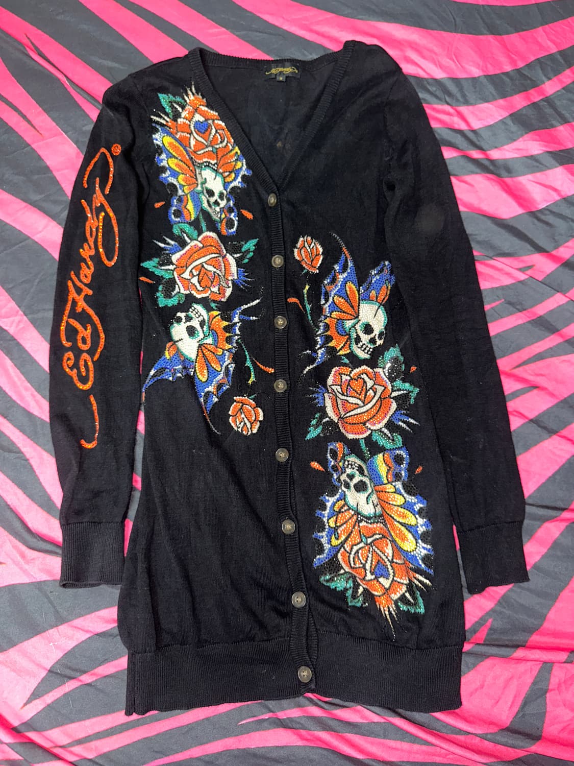 에드하디 edhardy 블랙 큐빅 가디건 원피스 s 상품이미지1